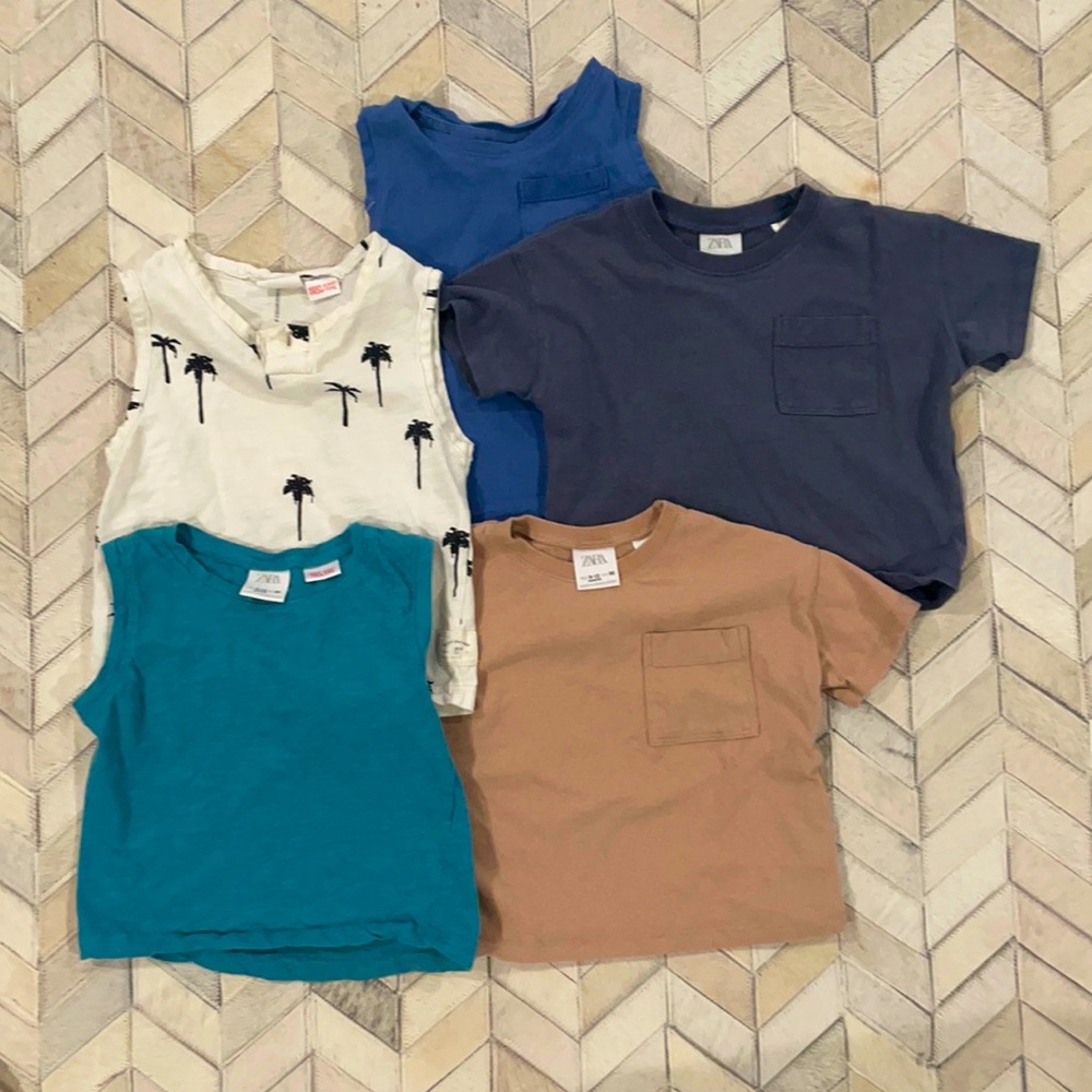 ZARA 5 pack tank/t-shirt boys size 9-12 mo